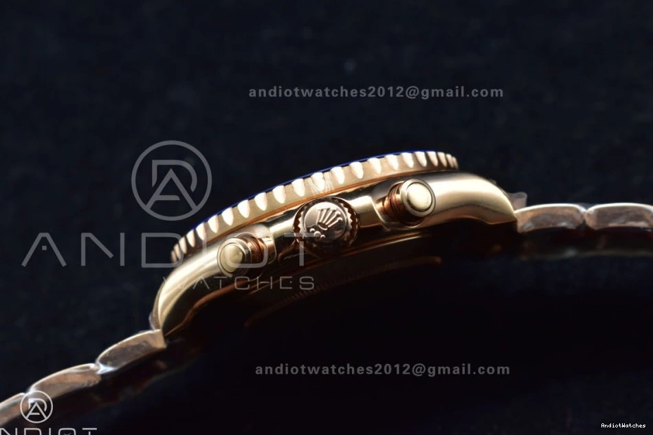 RG Ceramic Blue TopPick YachtMaster on A 1223 Edition RG Bracelet 1:1 Best 116685 II GMF 0429